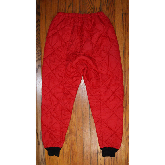 Vintage 1950's Marshall Gamemaster Red Quilted Hunting Snow Pants Mens L - Picture 2 of 9